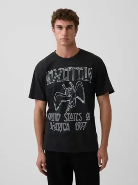 Led Zeppelin T-shirt med tryck i avslappnad passform