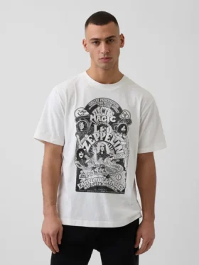 Led Zeppelin T-shirt med tryck i avslappnad passform