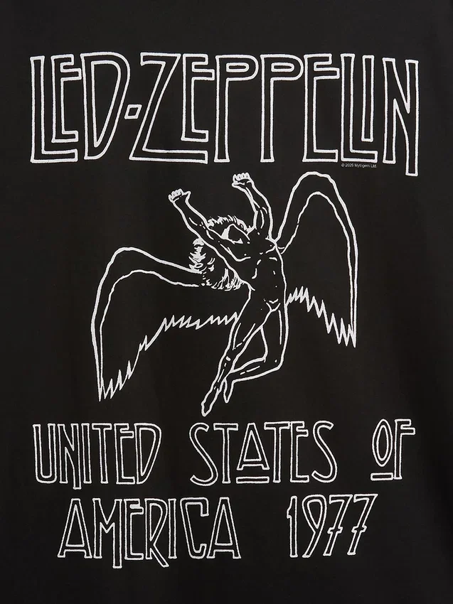 Led Zeppelin T-shirt med tryck i avslappnad passform