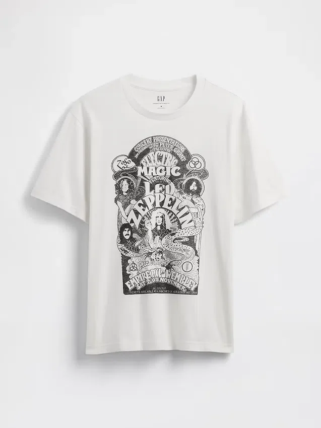 Led Zeppelin T-shirt med tryck i avslappnad passform