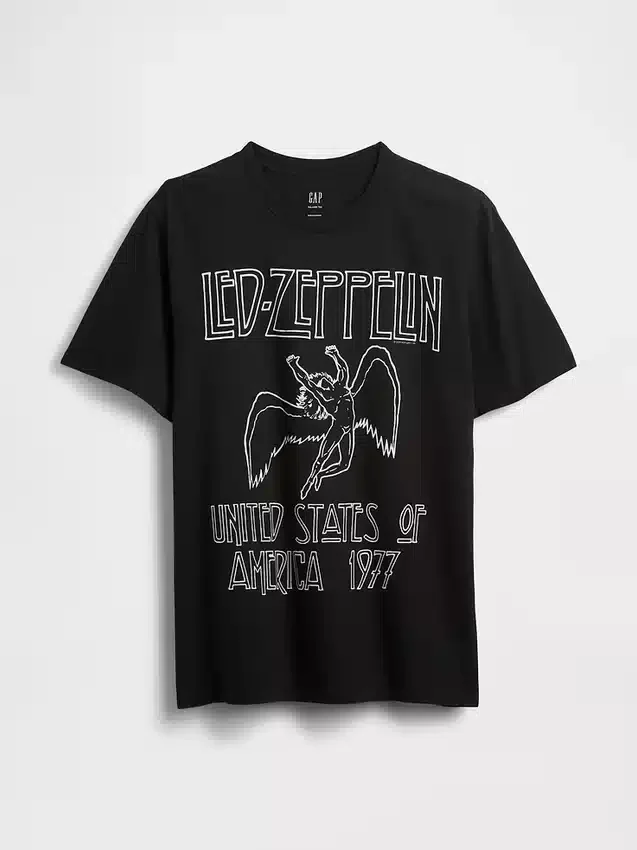 Led Zeppelin T-shirt med tryck i avslappnad passform