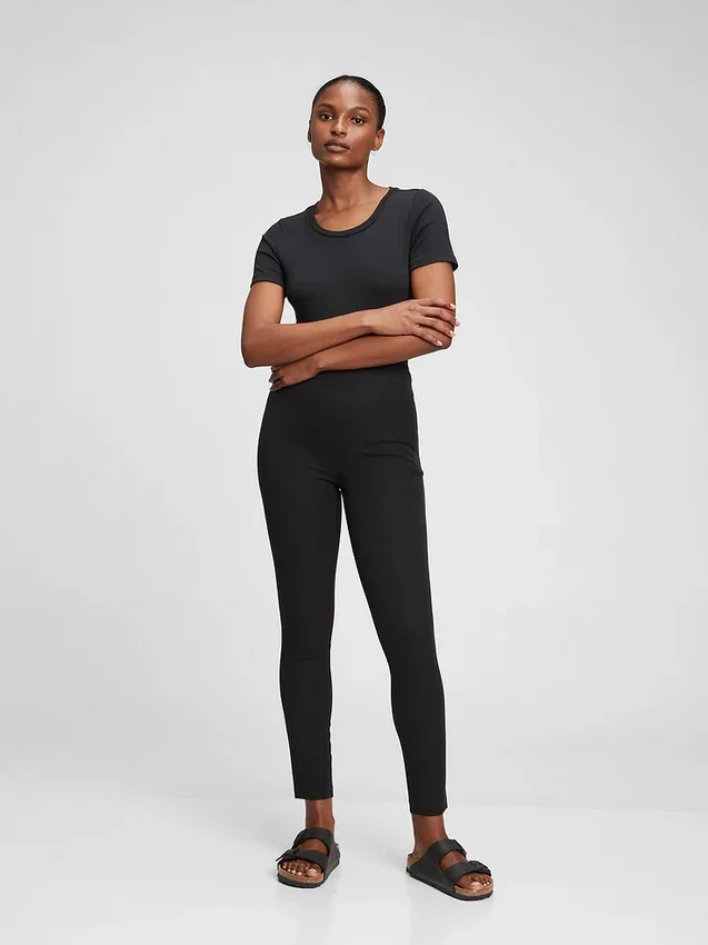 Leggings med hög midja och bi-stretch