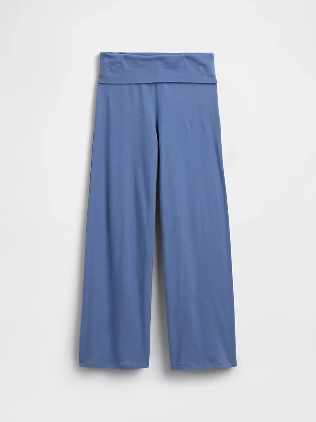Leggings med vid ben och uppvikt midja för barn