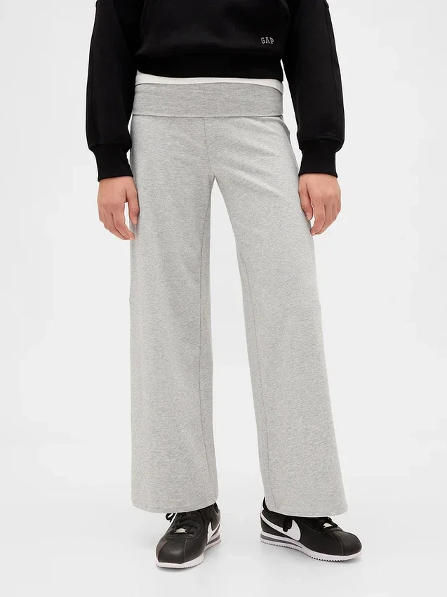 Leggings med vid ben och uppvikt midja för barn
