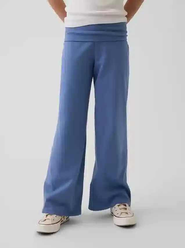 Leggings med vid ben och uppvikt midja för barn
