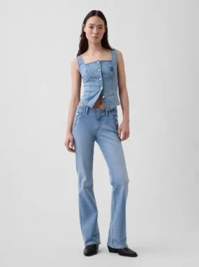 Låg midja, långa och smala sjömansjeans