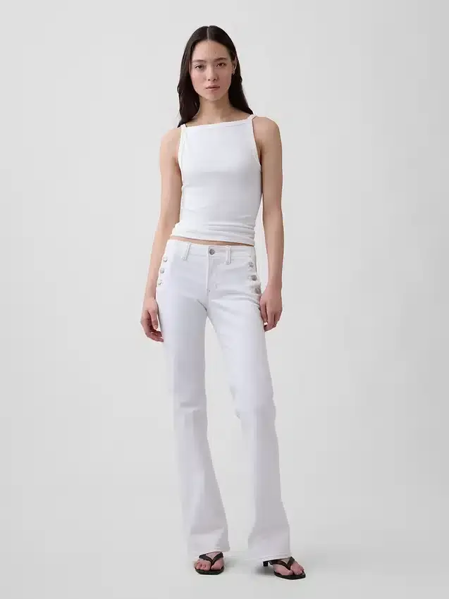 Låg midja, långa och smala sjömansjeans