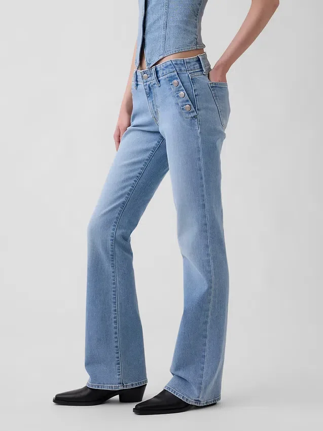 Låg midja, långa och smala sjömansjeans