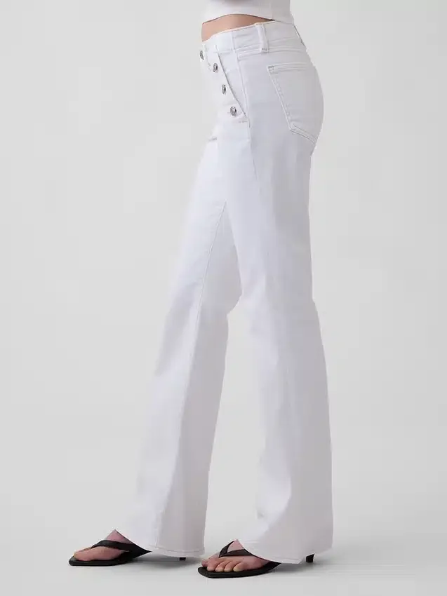 Låg midja, långa och smala sjömansjeans