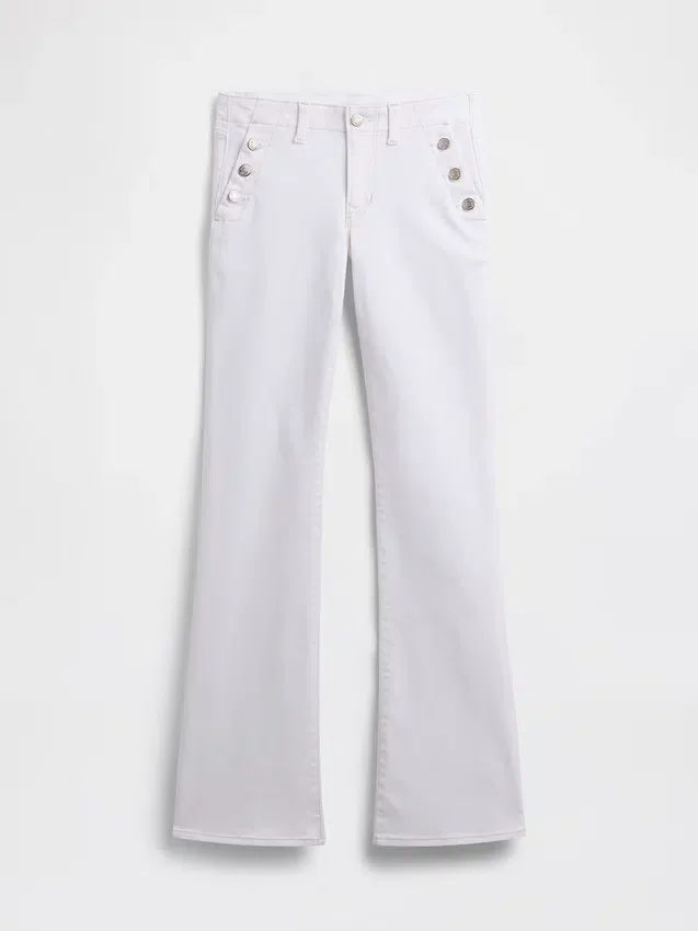Låg midja, långa och smala sjömansjeans