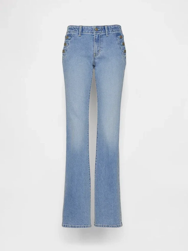 Låg midja, långa och smala sjömansjeans
