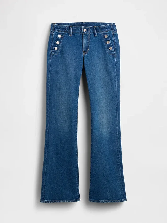 Låg midja, långa och smala sjömansjeans