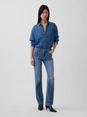 Lågmidjade 90-talsjeans med smal rak passform
