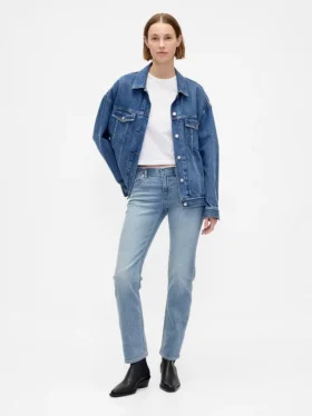 Lågmidjade 90-talsjeans med smal rak passform