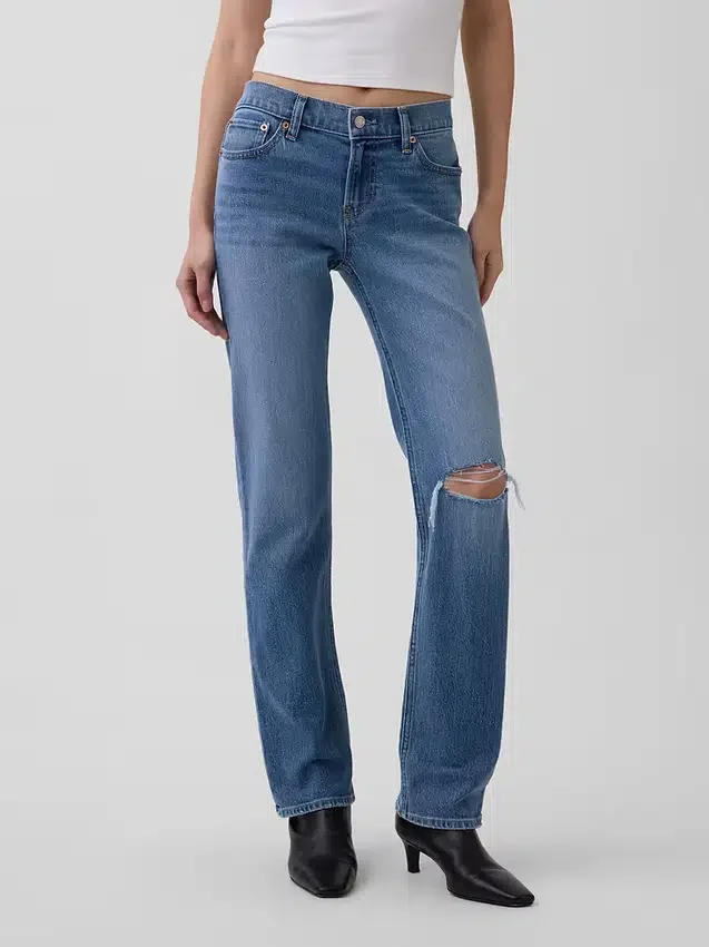 Lågmidjade 90-talsjeans med smal rak passform