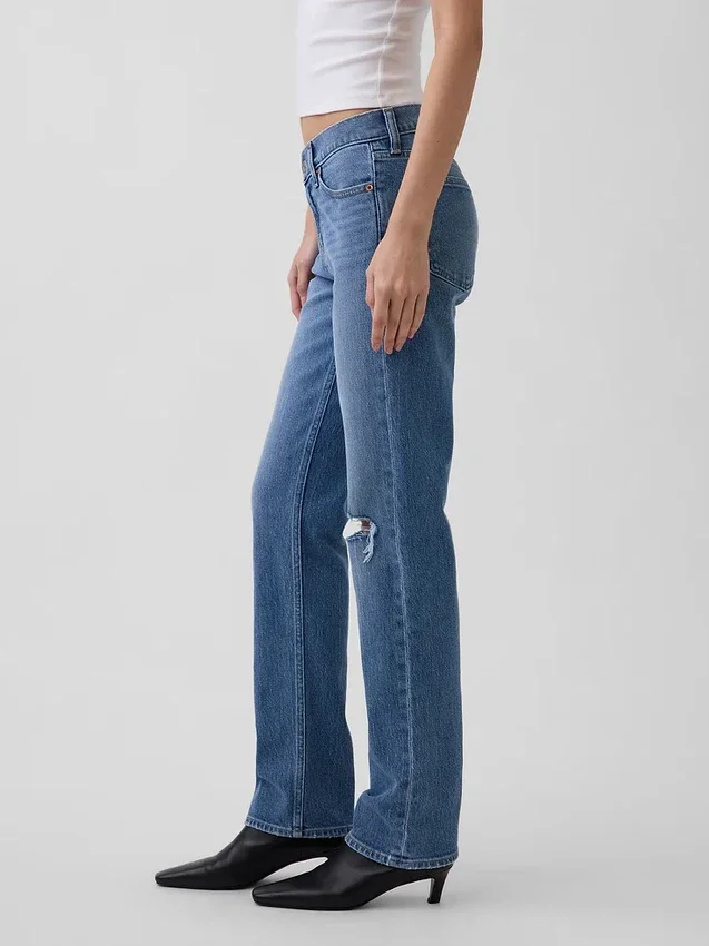Lågmidjade 90-talsjeans med smal rak passform
