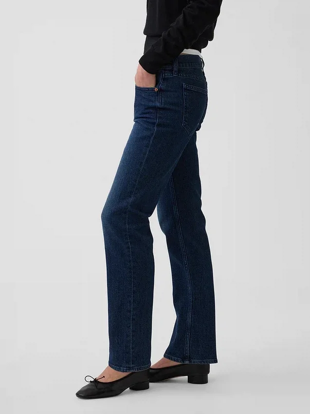Lågmidjade 90-talsjeans med smal rak passform