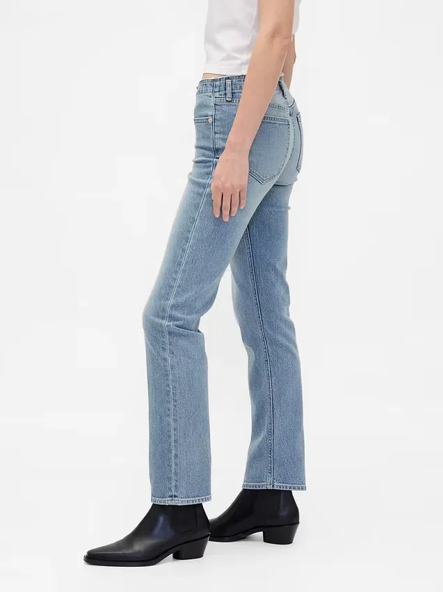 Lågmidjade 90-talsjeans med smal rak passform