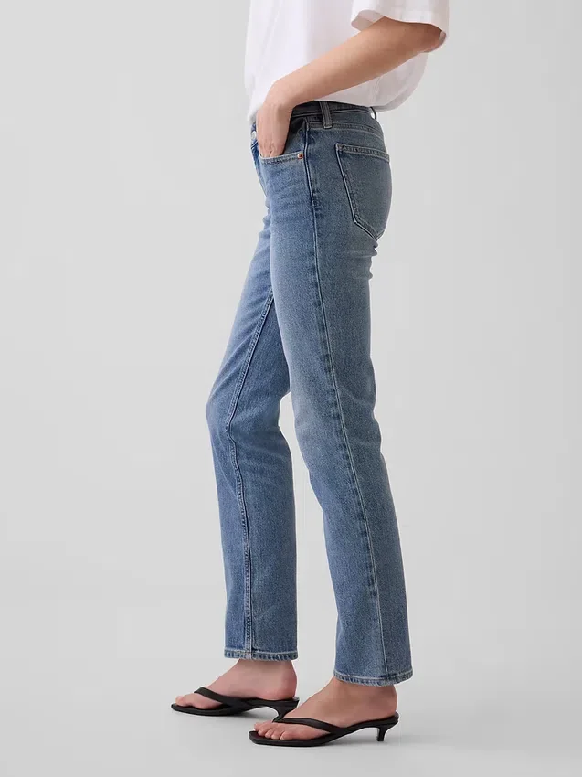 Lågmidjade 90-talsjeans med smal rak passform