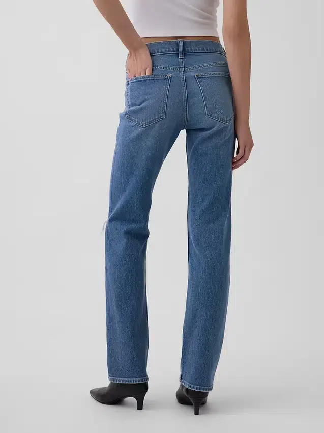 Lågmidjade 90-talsjeans med smal rak passform