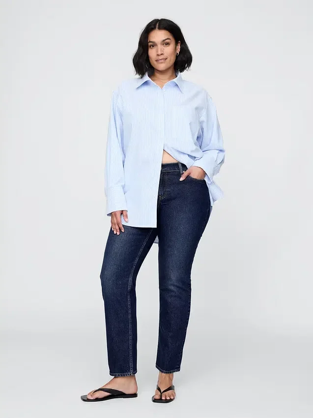 Lågmidjade 90-talsjeans med smal rak passform