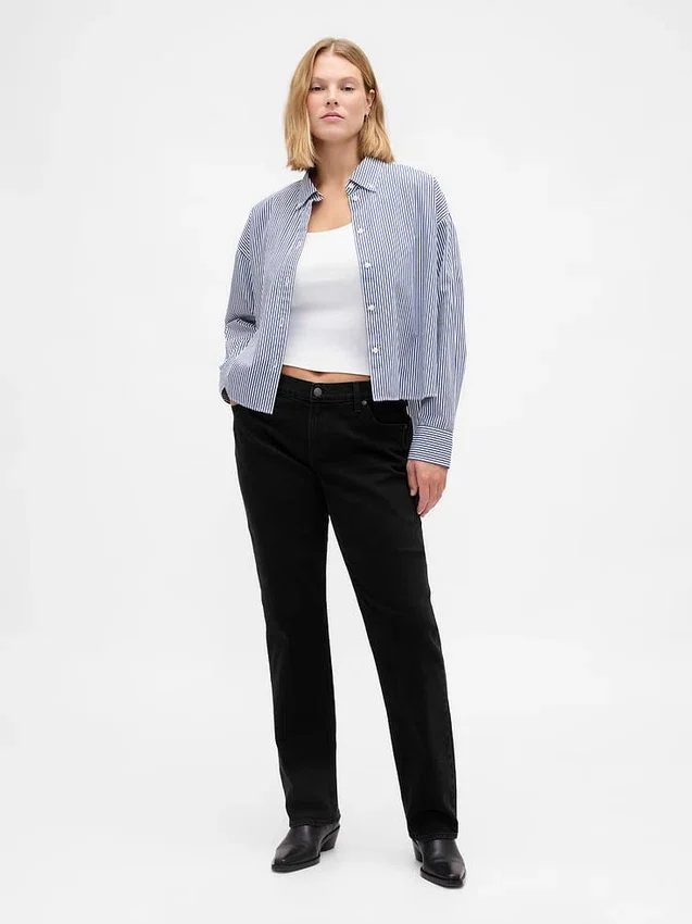 Lågmidjade 90-talsjeans med smal rak passform