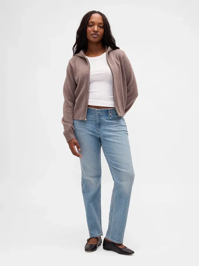 Lågmidjade 90-talsjeans med smal rak passform