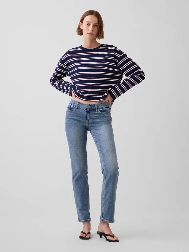 Lågmidjade 90-talsjeans med smal rak passform