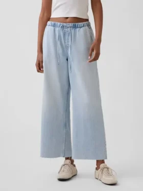 Lågmidjade, avslappnade, lösa cropped-Jeans i 90-talsstil