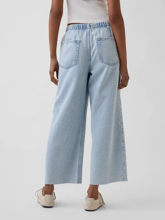 Lågmidjade, avslappnade, lösa cropped-Jeans i 90-talsstil