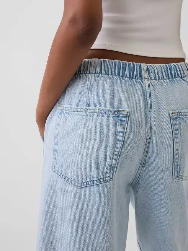 Lågmidjade, avslappnade, lösa cropped-Jeans i 90-talsstil