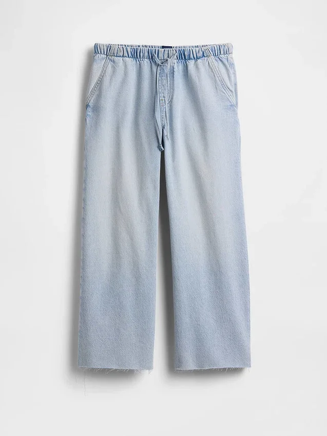Lågmidjade, avslappnade, lösa cropped-Jeans i 90-talsstil