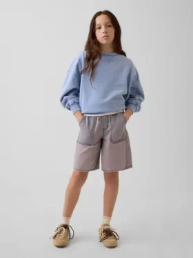 Lågmidjade, bekväma långa jeansshorts för barn