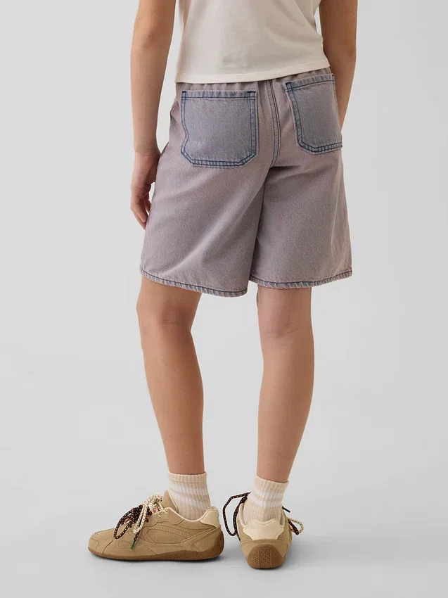 Lågmidjade, bekväma långa jeansshorts för barn