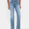 Lågmidjade, flätade fickor, långa och smala Jeans