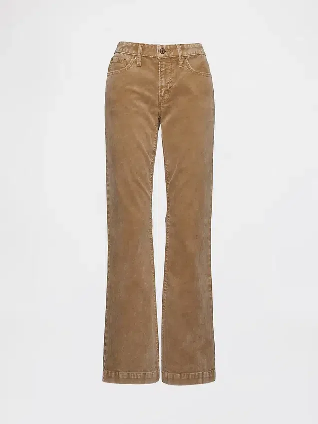 Lågmidjade långa och smala byxor i corduroy