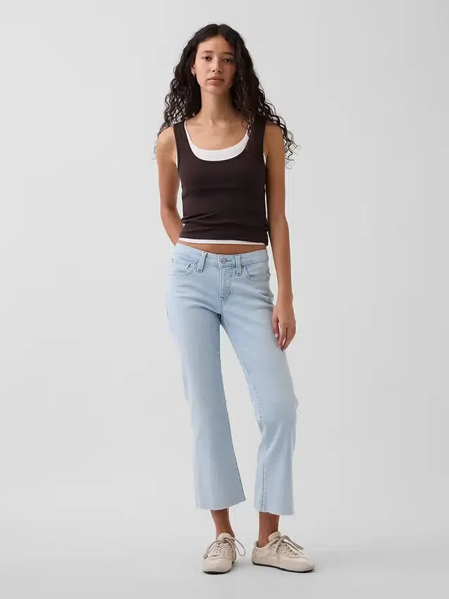 Lågmidjade, långa och smala cropped-Jeans