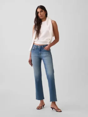 Lågmidjade, långa och smala cropped-Jeans