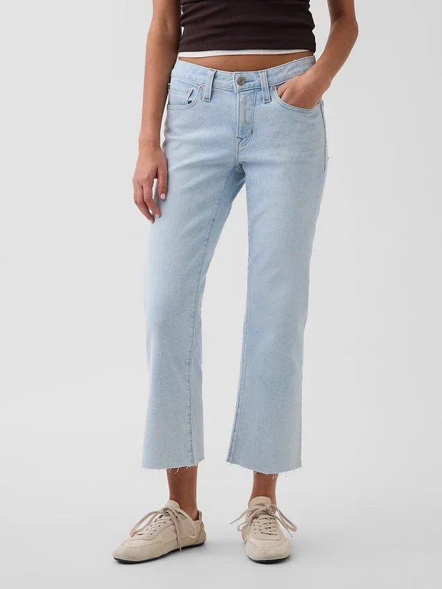 Lågmidjade, långa och smala cropped-Jeans