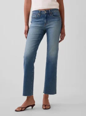 Lågmidjade, långa och smala cropped-Jeans