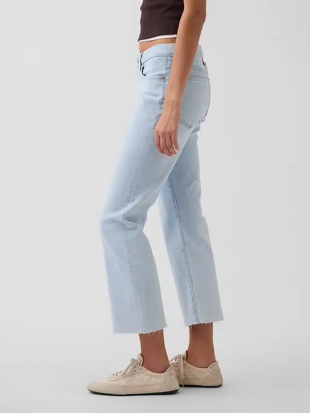 Lågmidjade, långa och smala cropped-Jeans