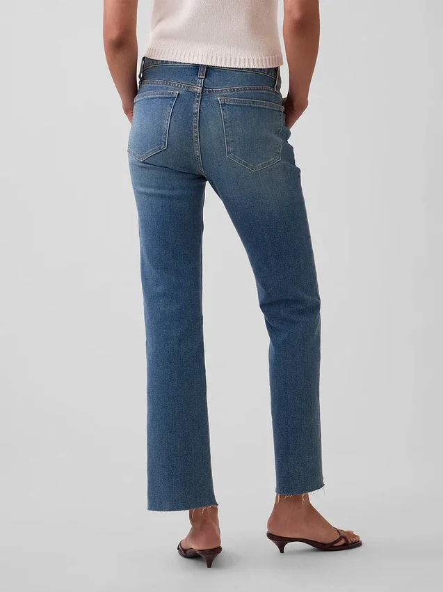 Lågmidjade, långa och smala cropped-Jeans