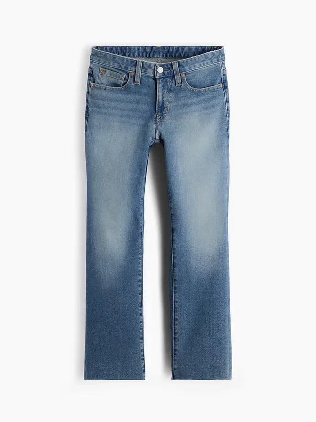 Lågmidjade, långa och smala cropped-Jeans