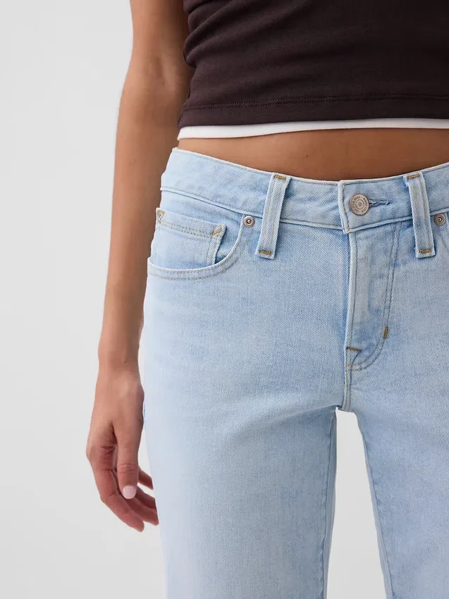 Lågmidjade, långa och smala cropped-Jeans