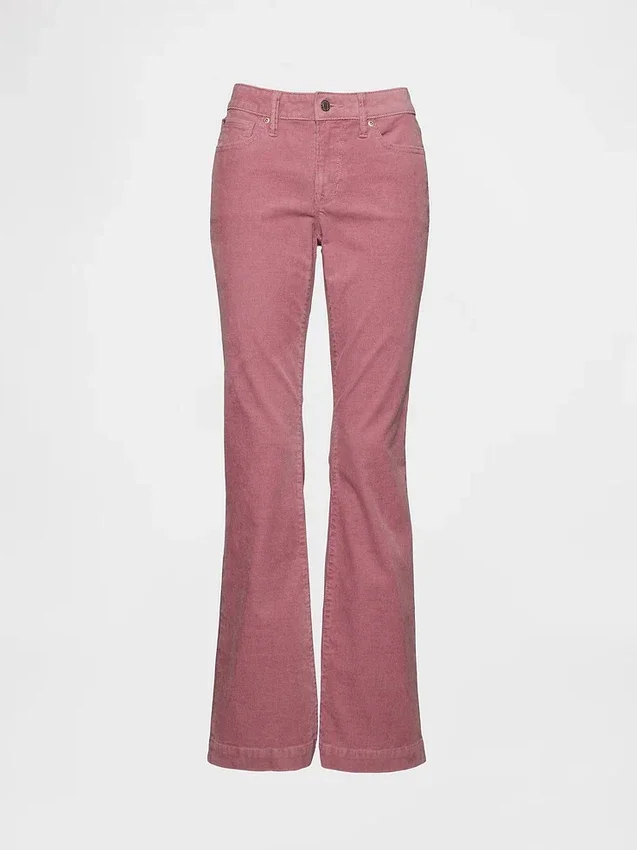 Lågmidjade, långa och smala jeans i corduroy