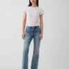 Lågmidjade, långa och smala Jeans med påsydda fickor