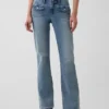 Lågmidjade, långa och smala Jeans med påsydda fickor