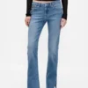 Lågmidjade, långa och smala Jeans med slits i fållen