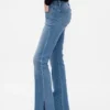 Lågmidjade, långa och smala Jeans med slits i fållen