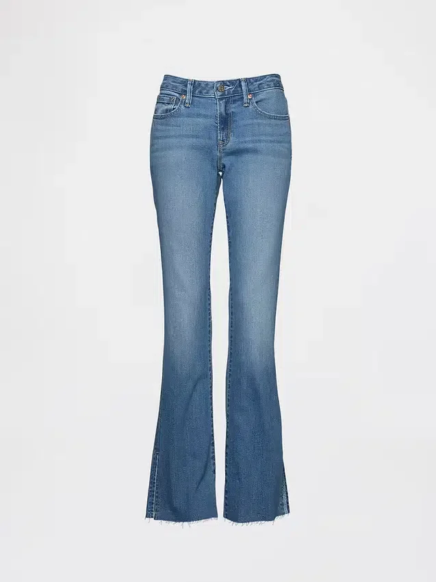 Lågmidjade, långa och smala Jeans med slits i fållen